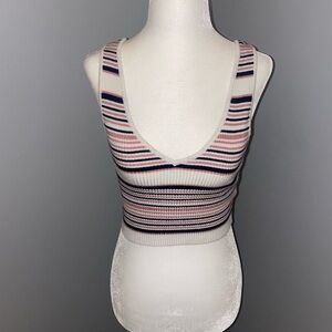 KENDALL & KYLIE ribbed stripped tank top size small